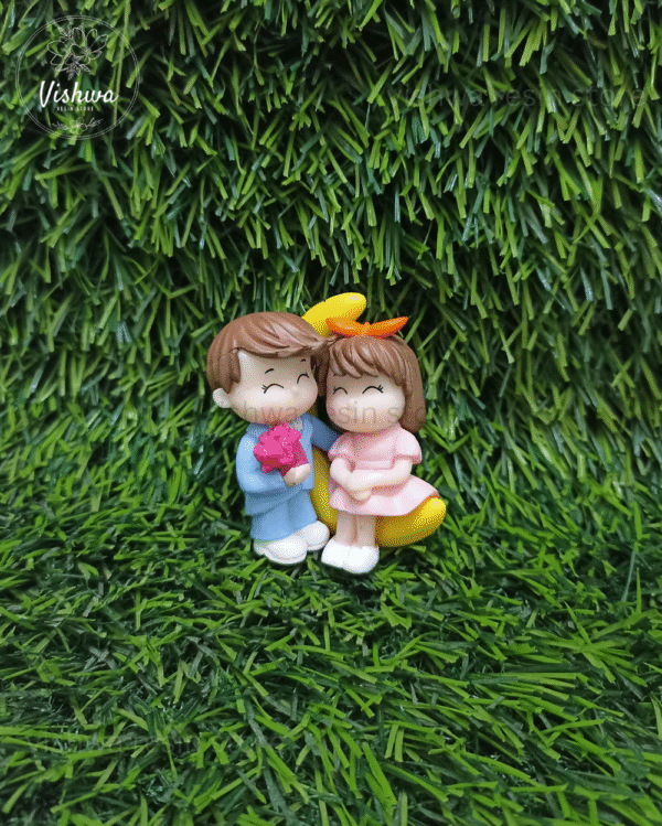 Couple Miniature With Moon And Flower
